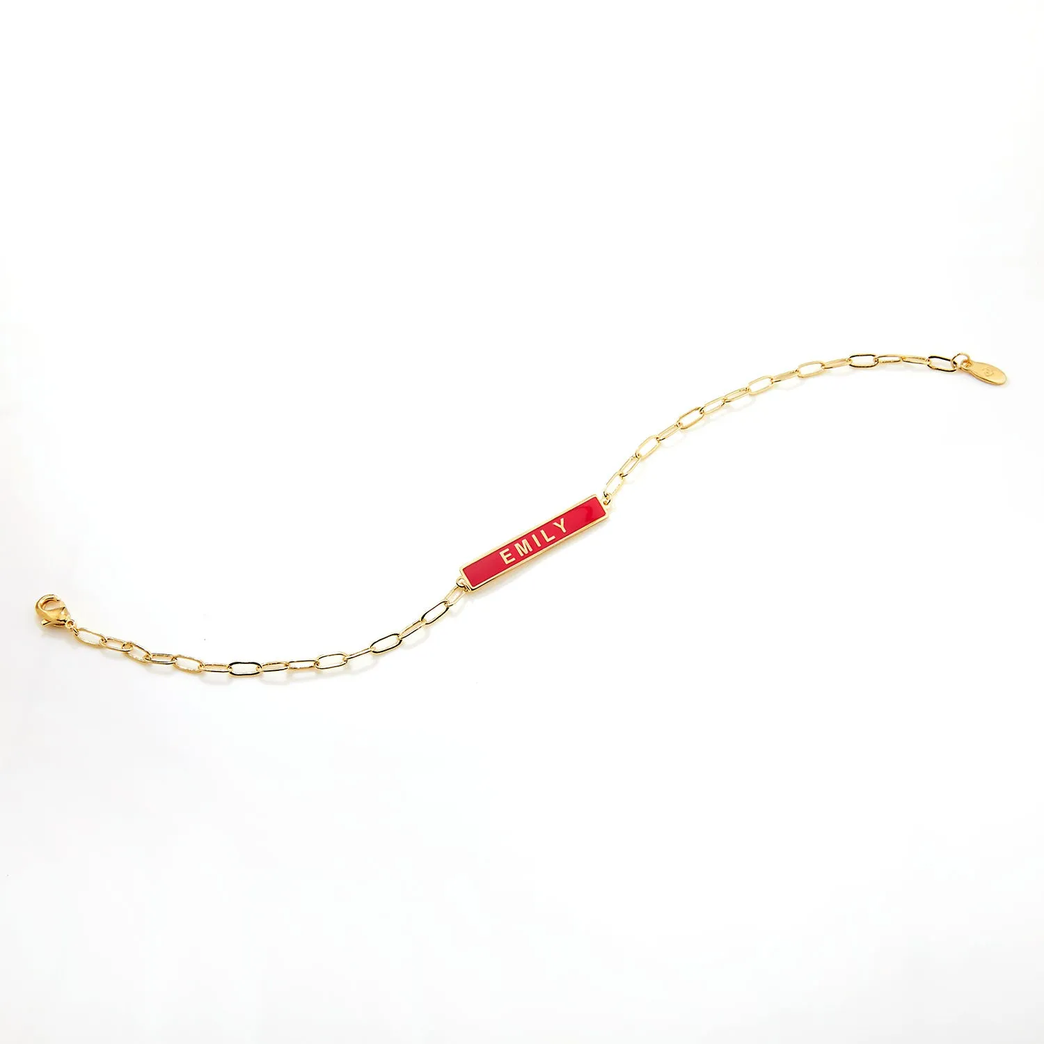 Personalized Enamel Bar Paperclip Chain Bracelet sold by Limoges Jewelry product image thumbnail 5
