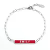 Personalized Enamel Bar Paperclip Chain Bracelet sold by Limoges Jewelry