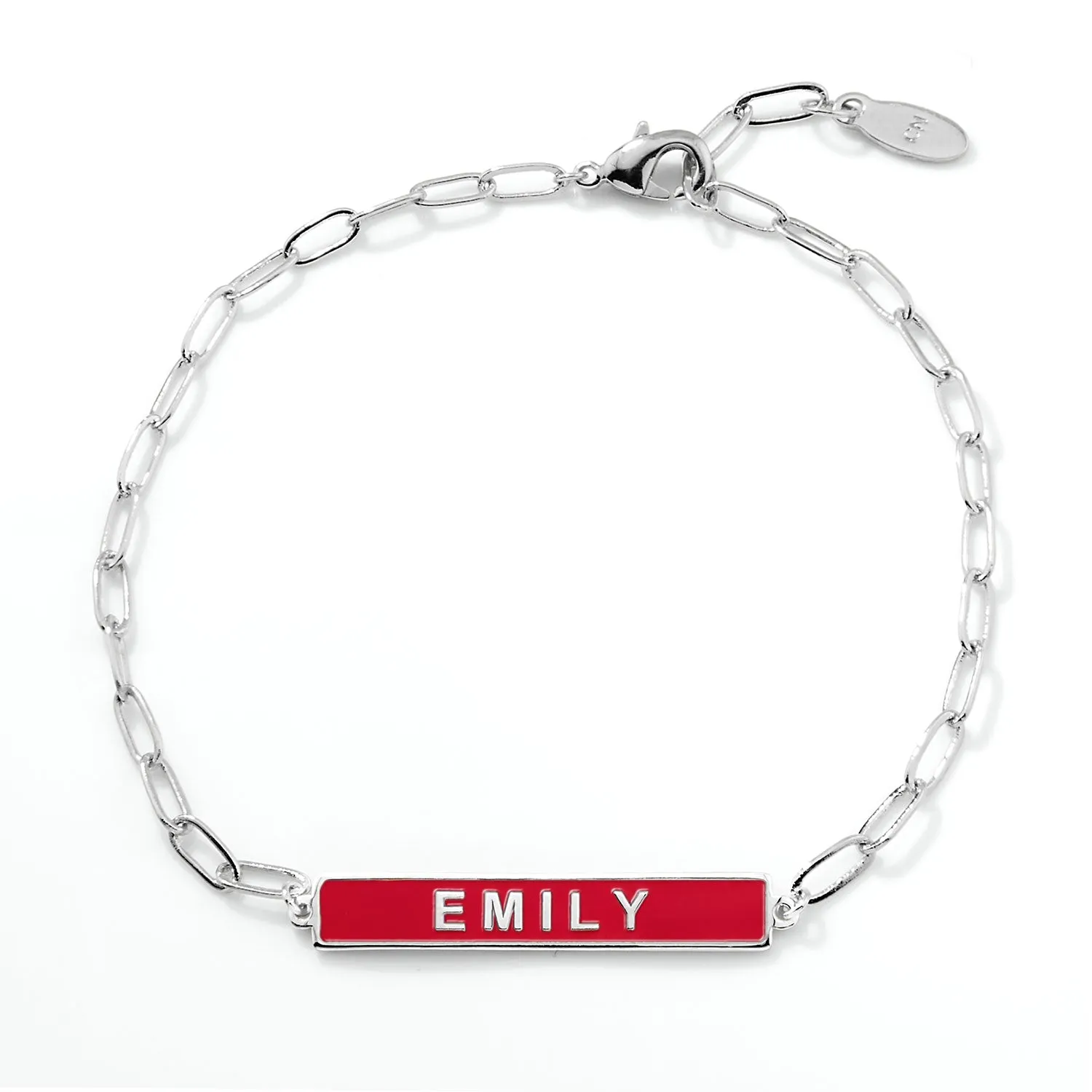 Personalized Enamel Bar Paperclip Chain Bracelet sold by Limoges Jewelry product image thumbnail 2