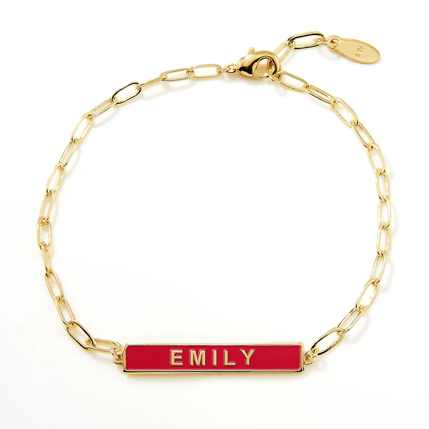 Personalized Enamel Bar Paperclip Chain Bracelet sold by Limoges Jewelry product image thumbnail 4