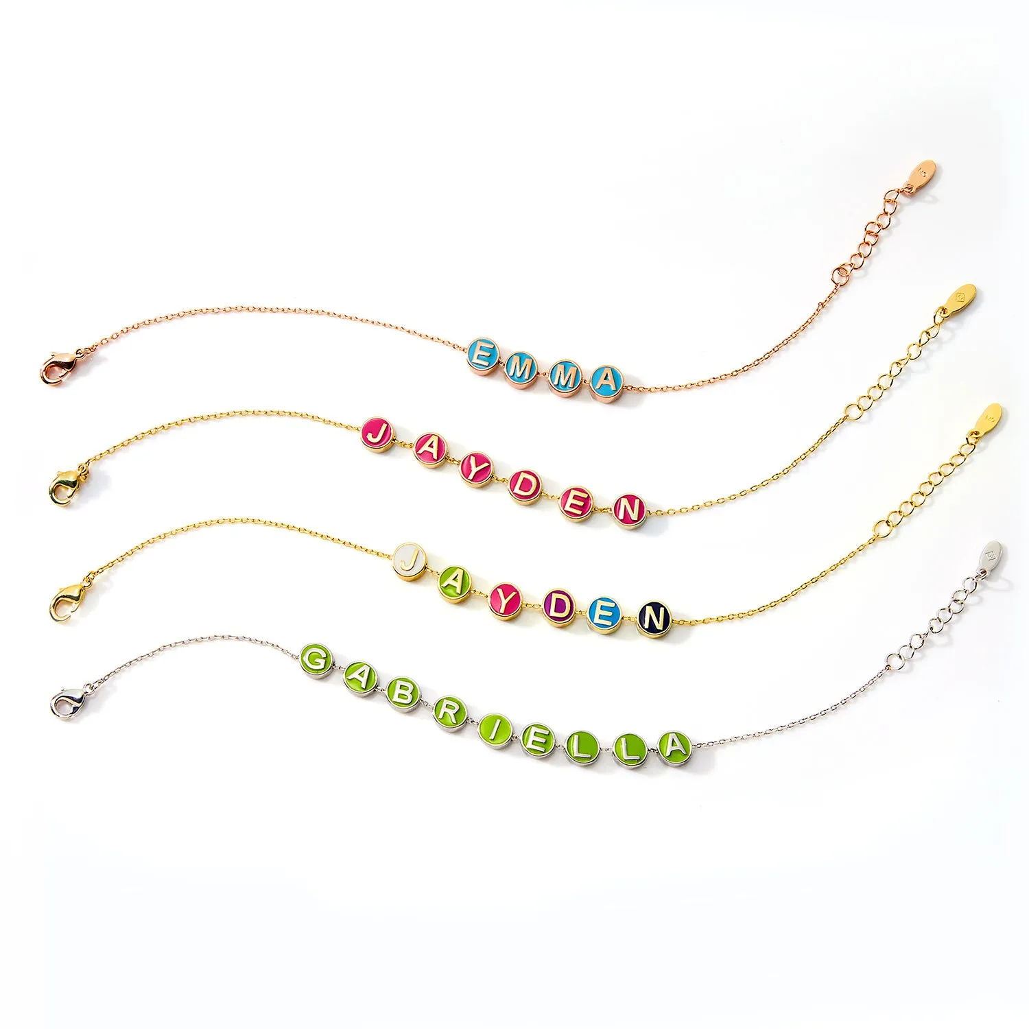 Personalized Enamel Slider Charm Name/ Initial Bracelet sold by Limoges Jewelry product image thumbnail 2