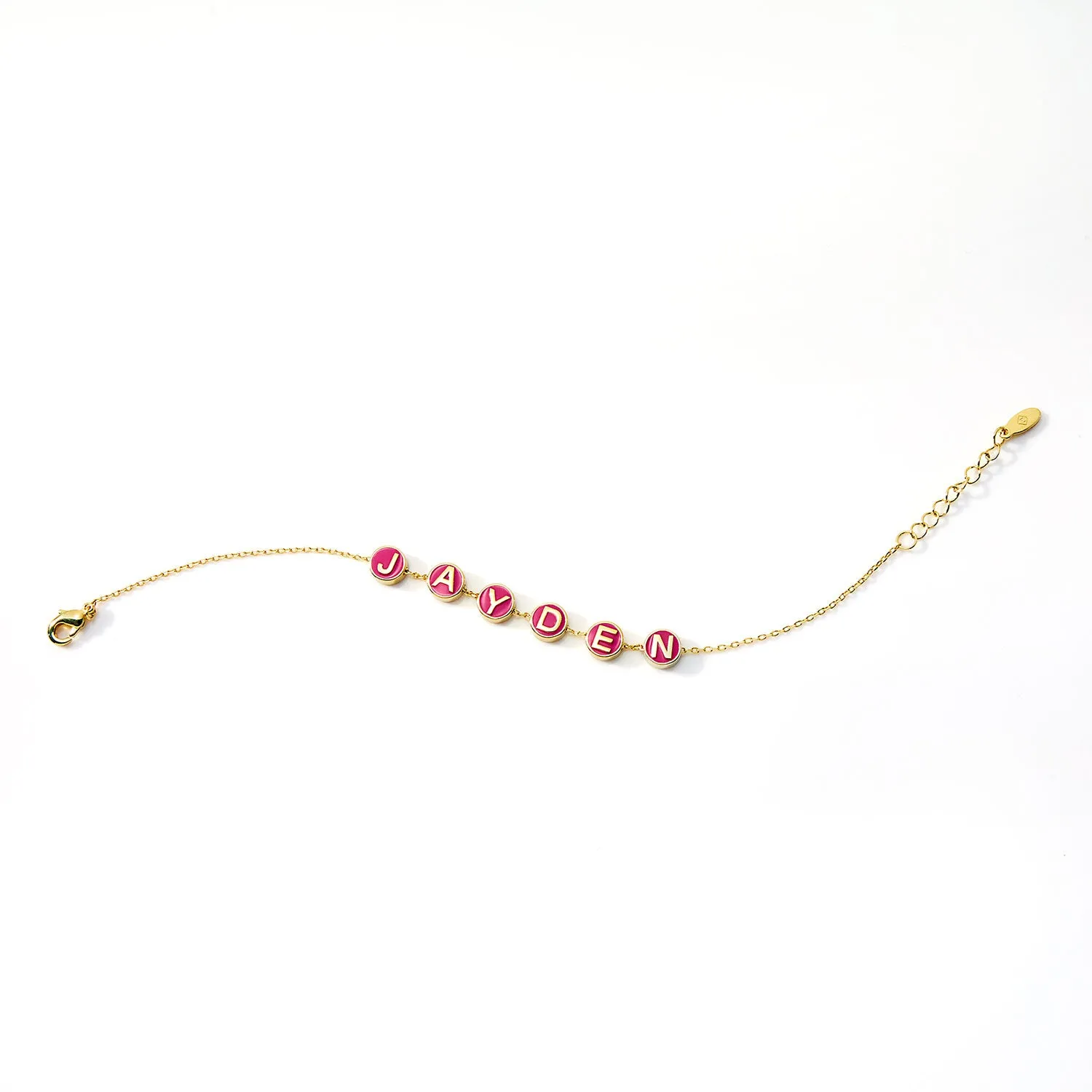 Personalized Enamel Slider Charm Name/ Initial Bracelet sold by Limoges Jewelry product image thumbnail 5