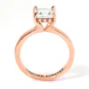 Rose Gold over Sterling Square Hidden Halo White Topaz Engagement Ring sold by Limoges Jewelry