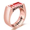 Men's Rose Gold Celebrium Contemporary Graduation Year Signet Class Ring sold by Limoges Jewelry