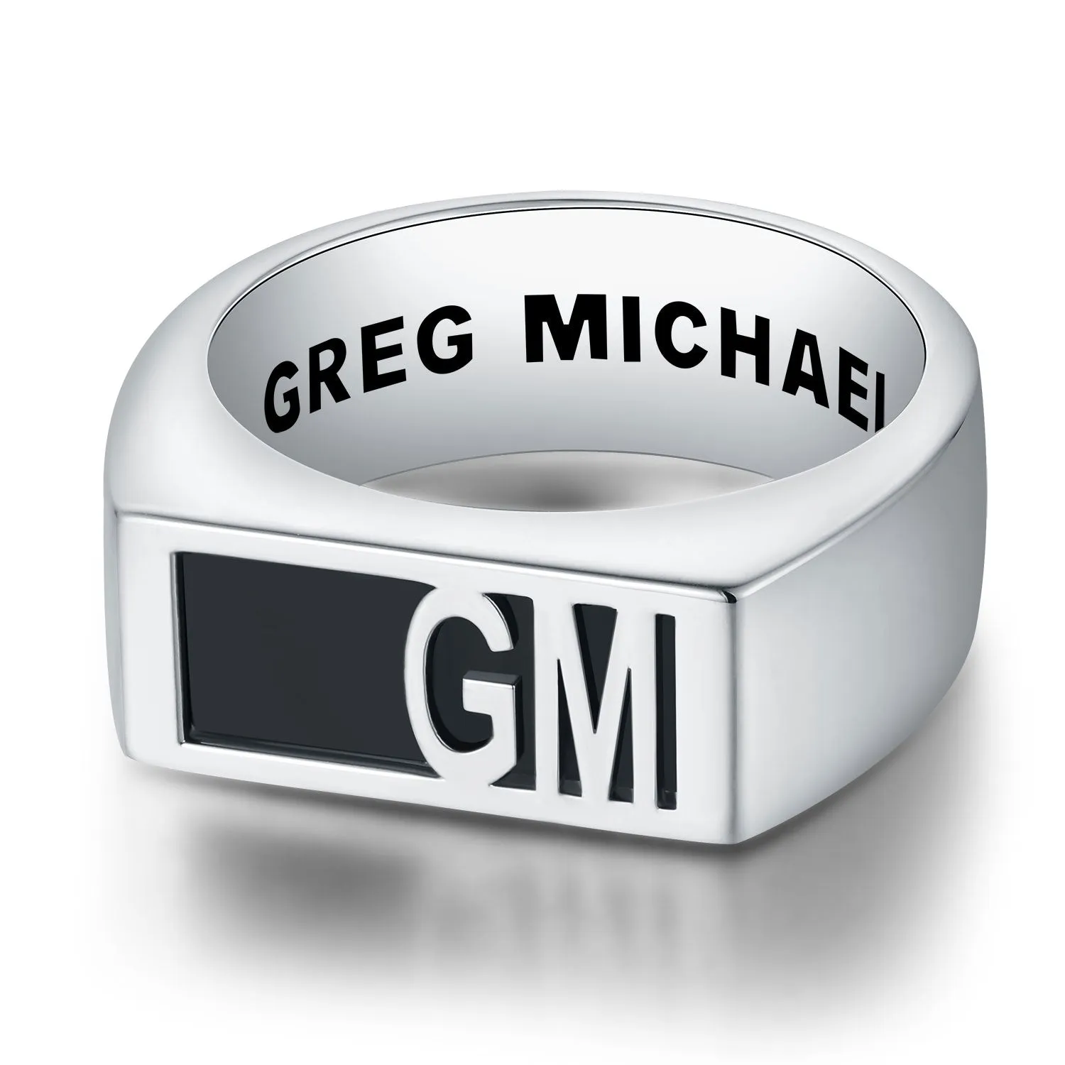 Men's Celebrium Modern Monogram Signet Opaque Stone Ring sold by Limoges Jewelry product image thumbnail 3