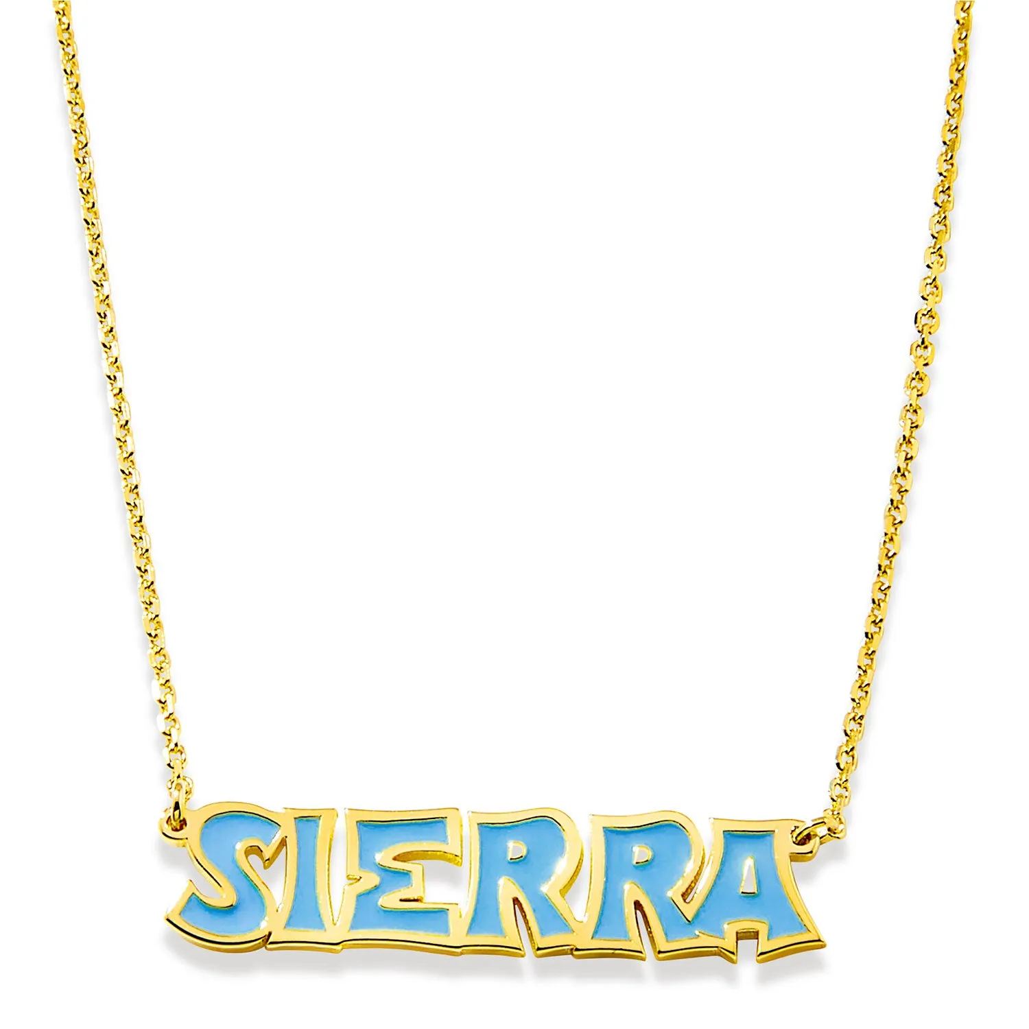 Uppercase Graffiti Font Enamel Name Necklace sold by Limoges Jewelry product image thumbnail 3