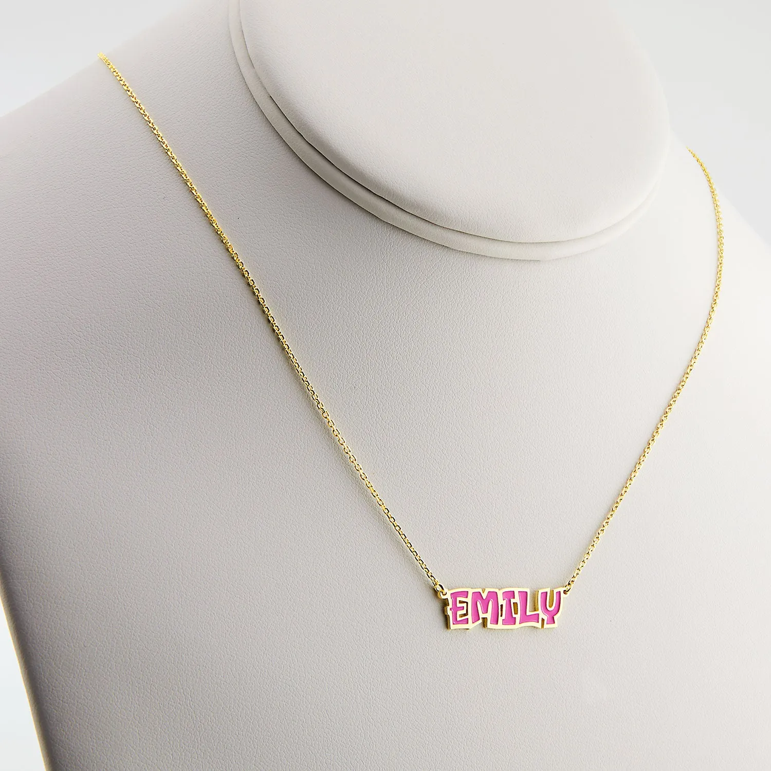 Lowercase Enamel Name Necklace sold by Limoges Jewelry product image thumbnail 4