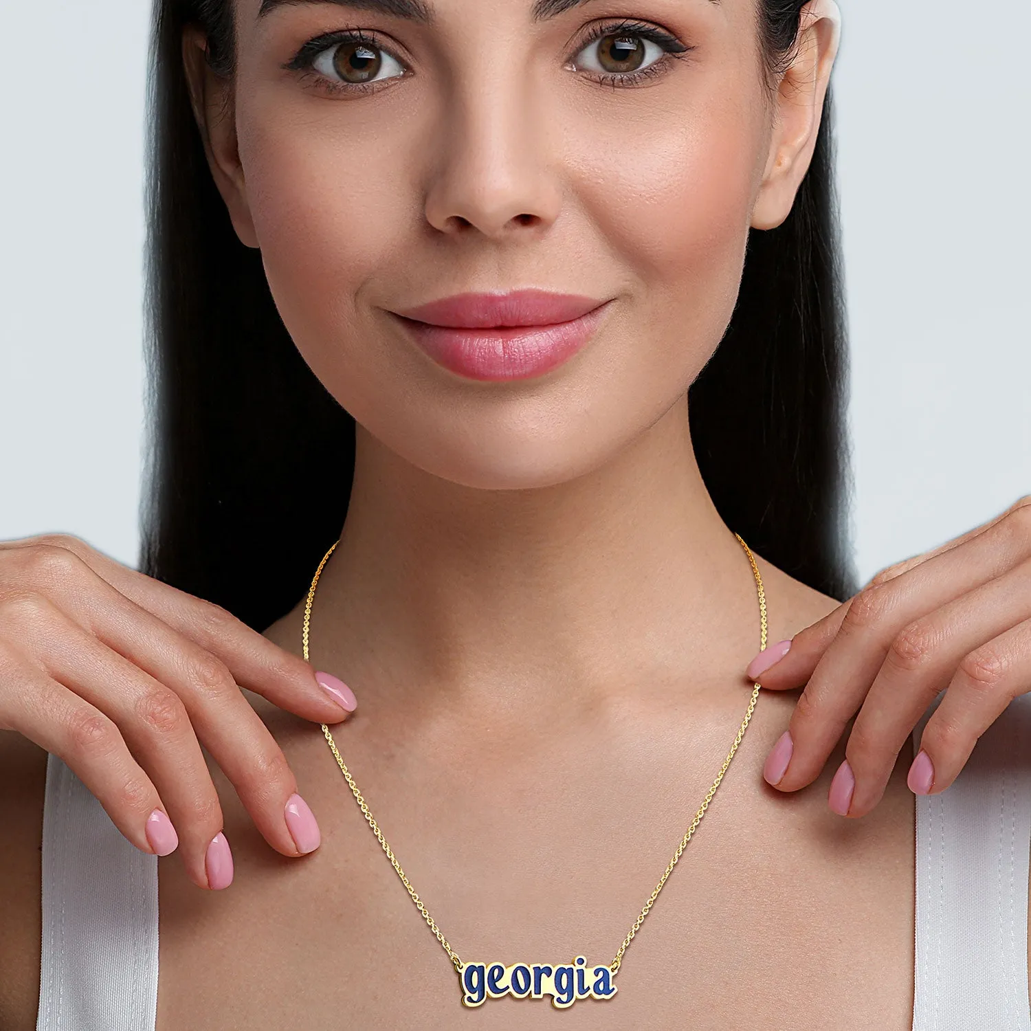 Lowercase Enamel Name Necklace sold by Limoges Jewelry product image thumbnail 2