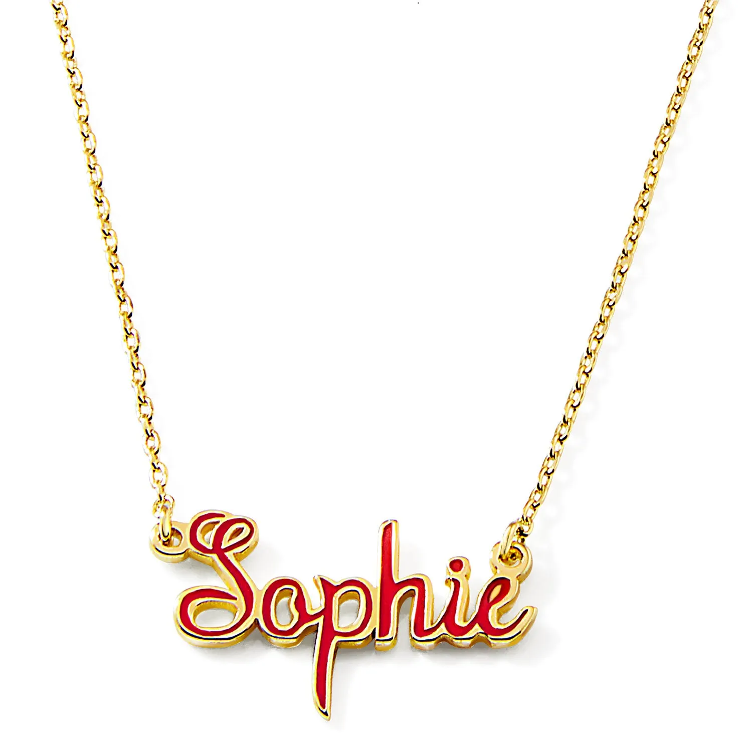 Fancy Script Enamel Name Necklace sold by Limoges Jewelry product image thumbnail 3