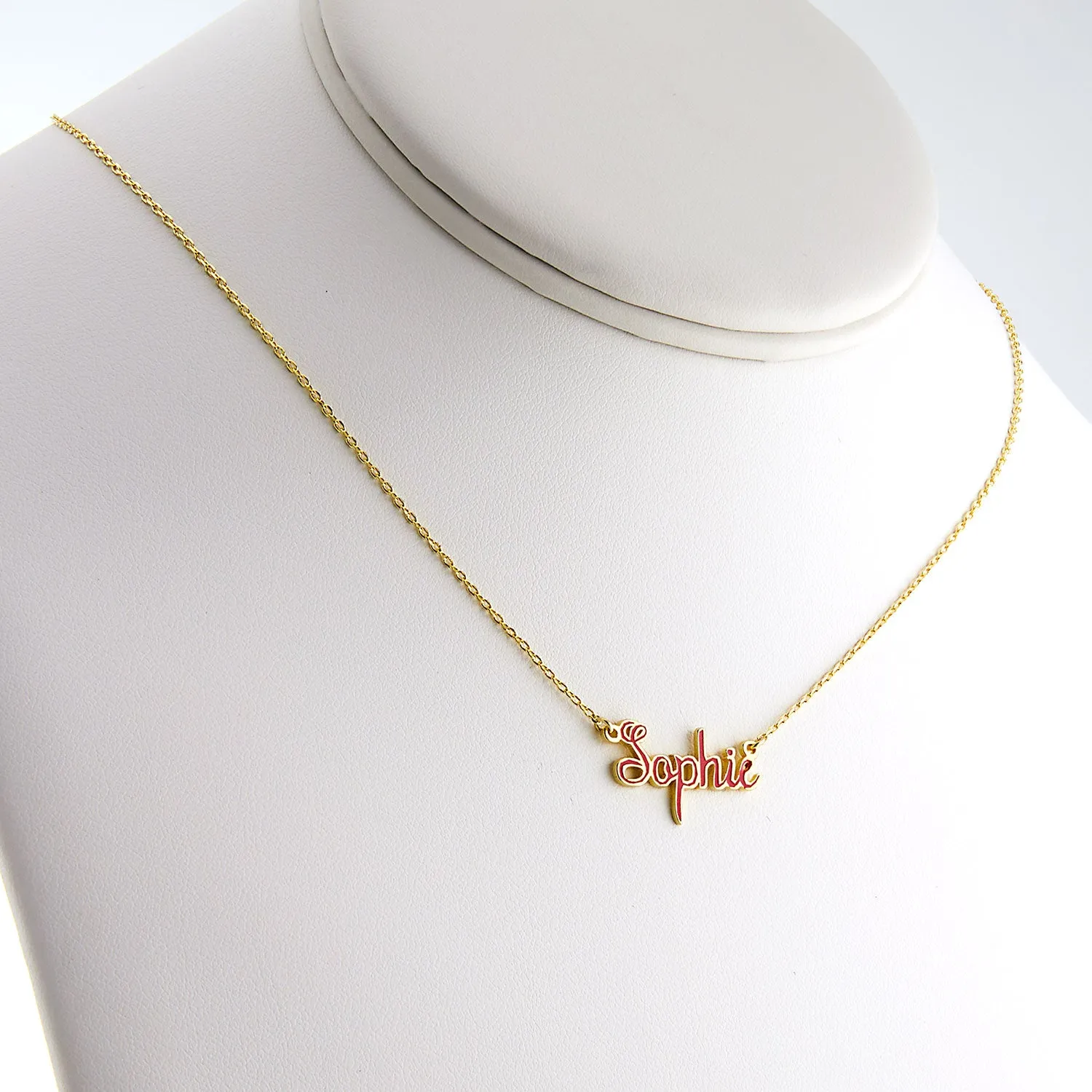 Fancy Script Enamel Name Necklace sold by Limoges Jewelry product image thumbnail 5