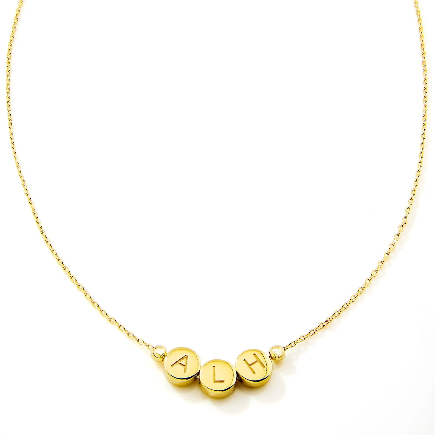 Engraved Slider Charms Station Necklace sold by Limoges Jewelry product image thumbnail 4