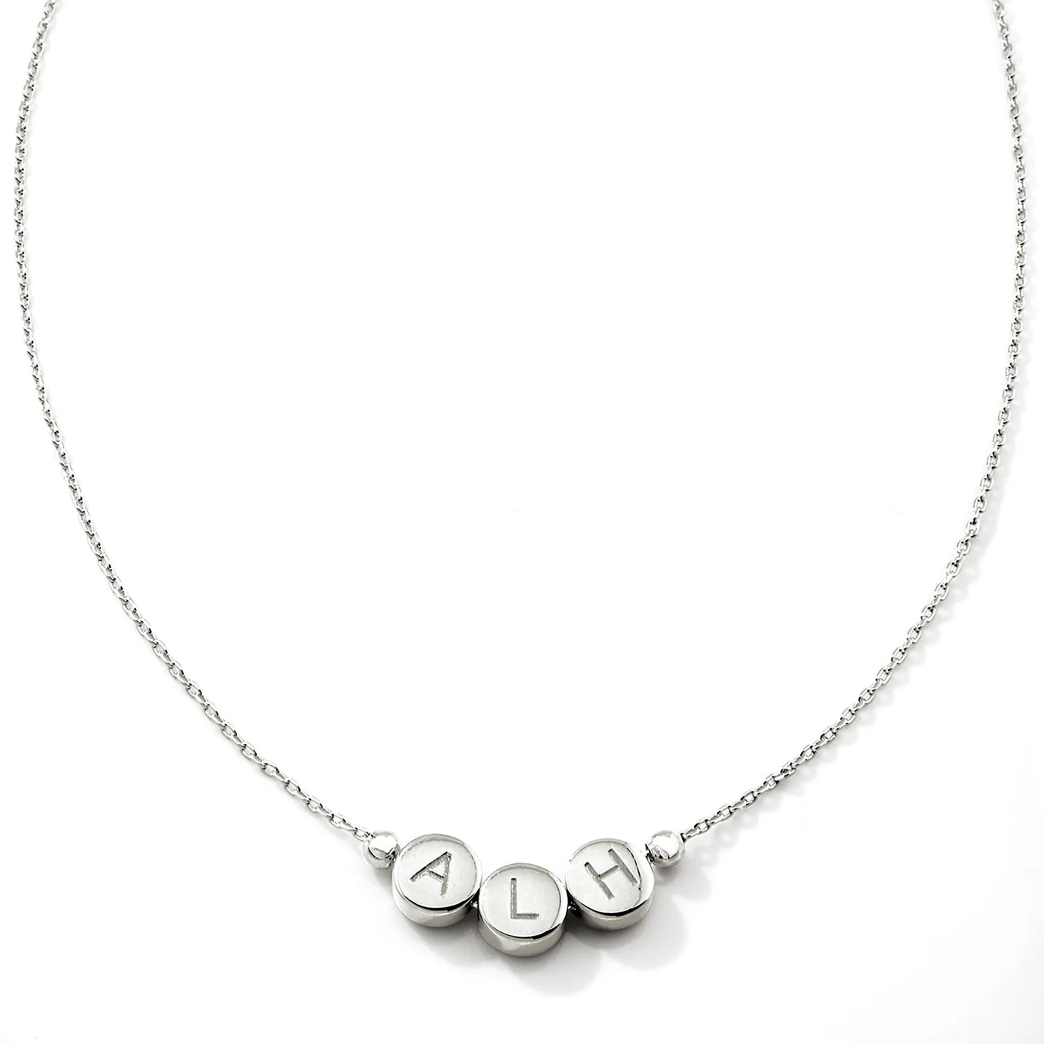 Engraved Slider Charms Station Necklace sold by Limoges Jewelry product image thumbnail 2