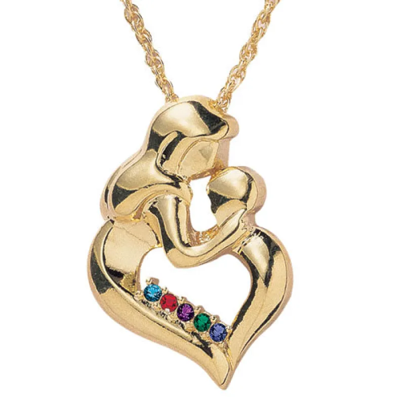 Mother's Embrace Birthstone Necklace sold by Limoges Jewelry