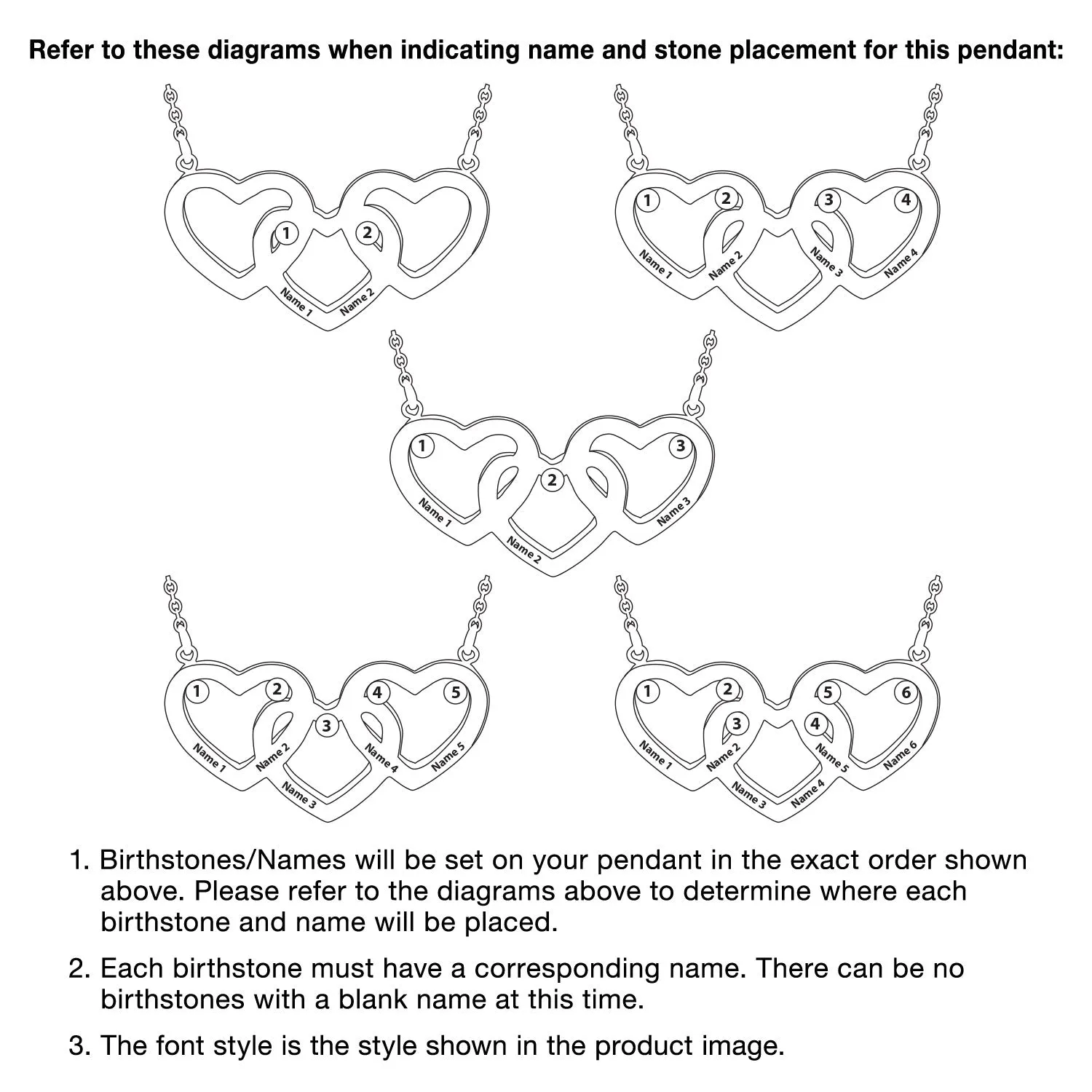 Personalized Hearts Necklace sold by Limoges Jewelry product image thumbnail 4