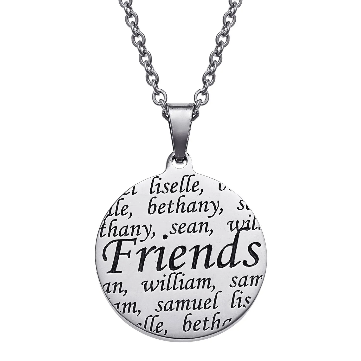 Personalized Everscribe Friends Engraved Name Necklace sold by Limoges Jewelry