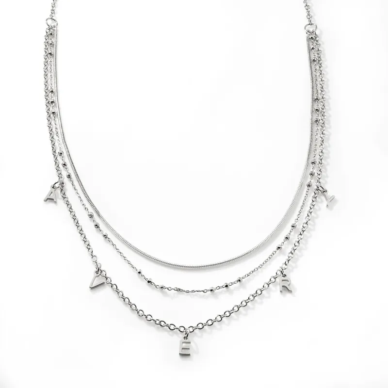 Personalized Dainty Name Layered Multichain Necklace sold by Limoges Jewelry
