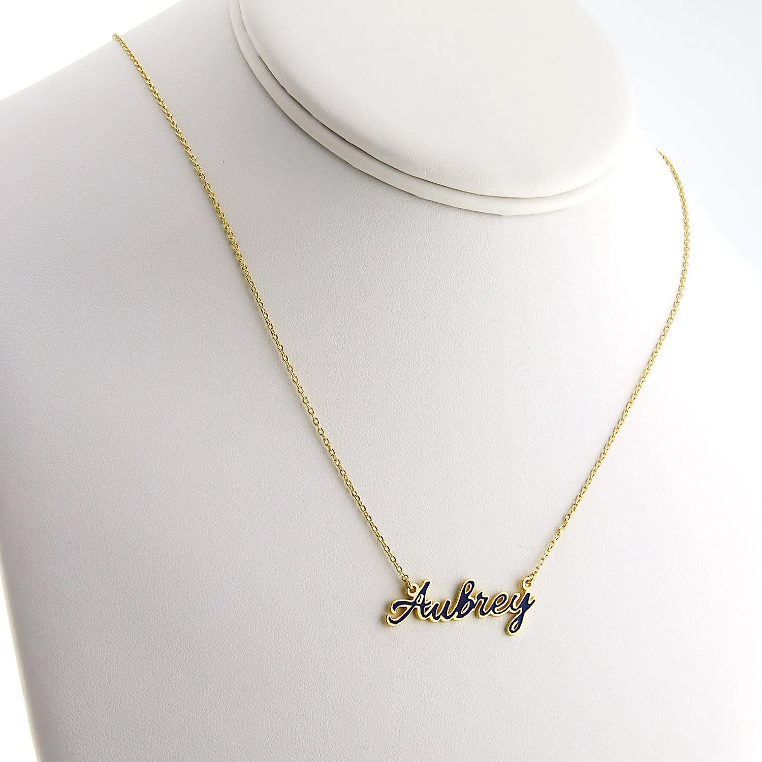 Petite Script Enamel Name Necklace sold by Limoges Jewelry product image thumbnail 5