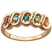 10K Ribbon Family Name & Birthstone Ring sold by Limoges Jewelry product image thumbnail 2