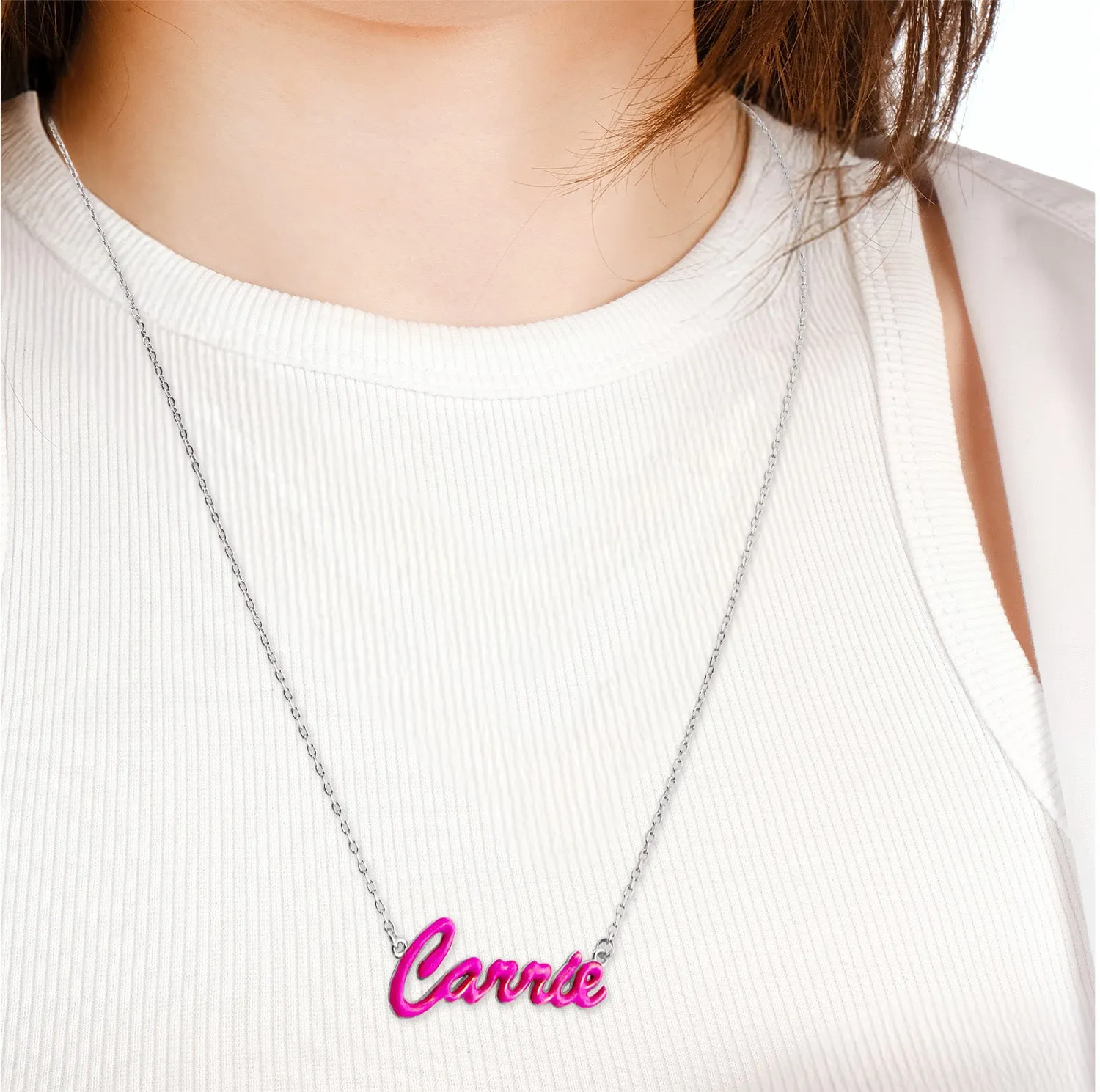 Enamel Hollywood Script Balloon Letters Name Necklace sold by Limoges Jewelry product image thumbnail 2