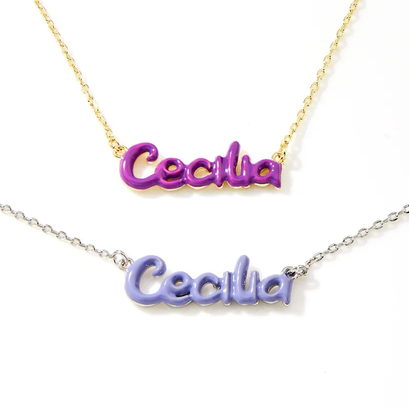 Enamel Balloon Letters Name Necklace sold by Limoges Jewelry