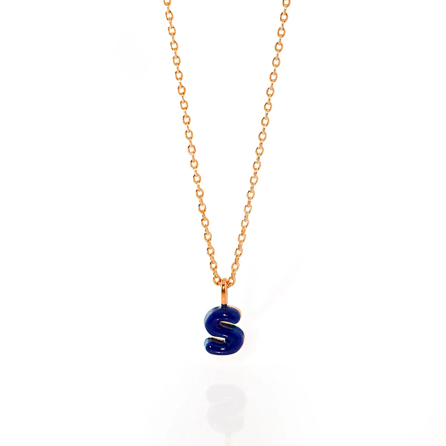 Enamel Mini Uppercase Balloon Initial Necklace sold by Limoges Jewelry product image thumbnail 5