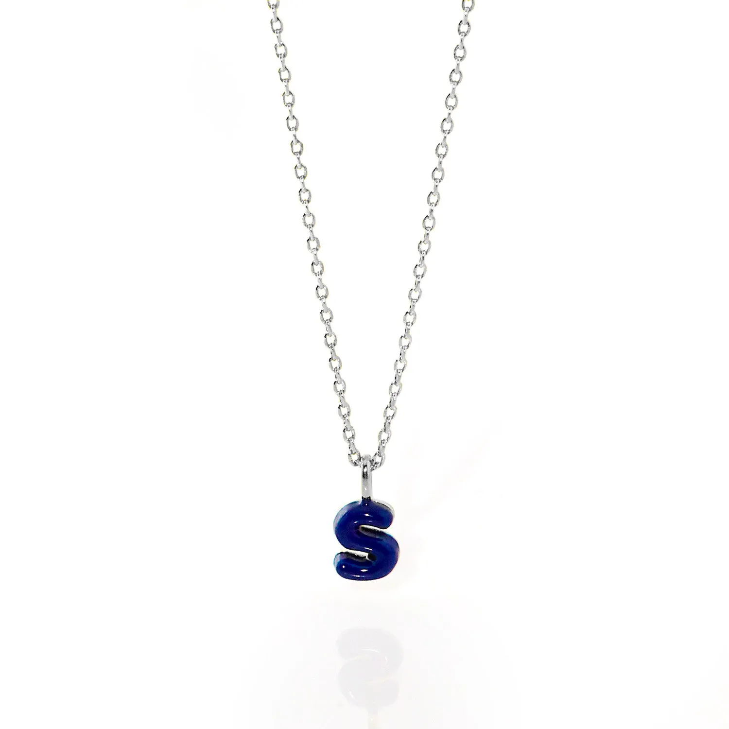 Enamel Mini Uppercase Balloon Initial Necklace sold by Limoges Jewelry product image thumbnail 2