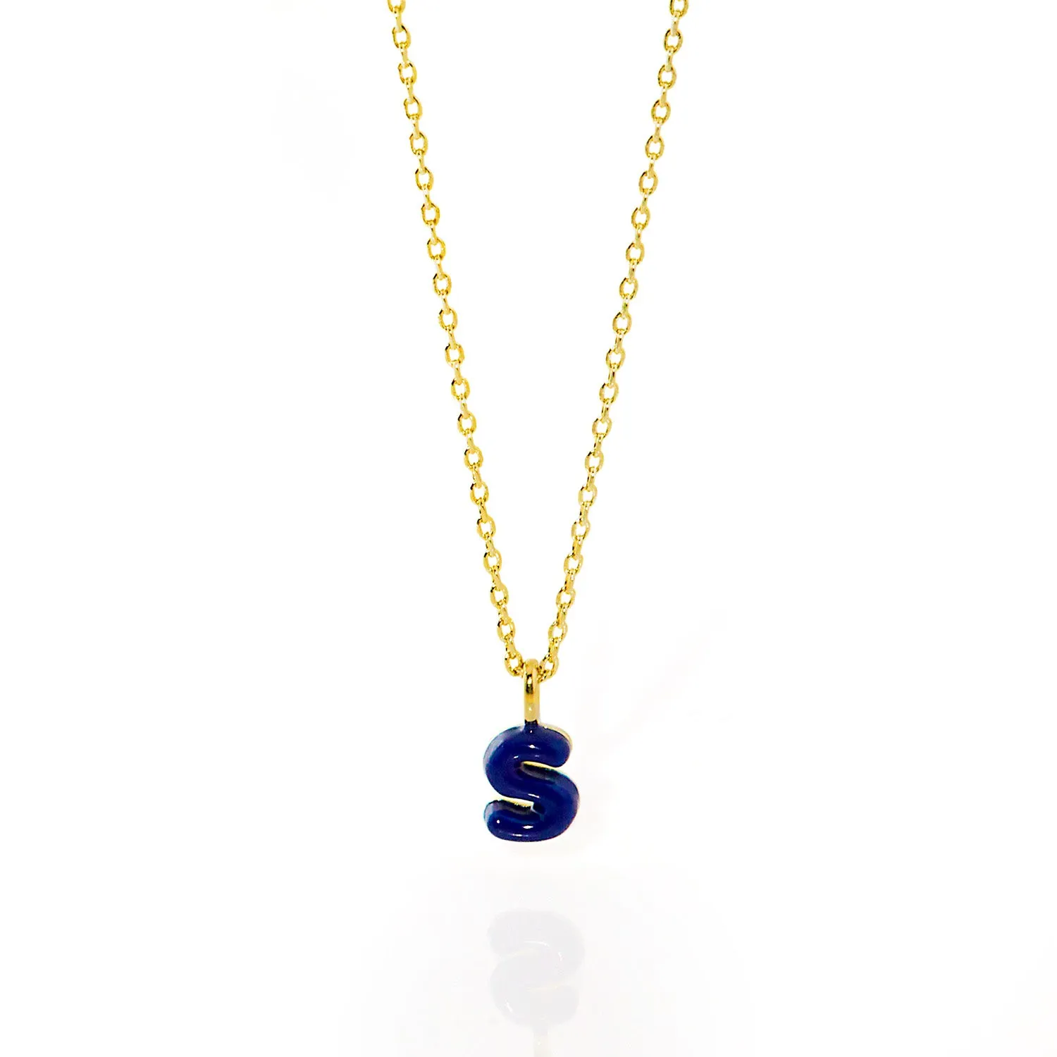 Enamel Mini Uppercase Balloon Initial Necklace sold by Limoges Jewelry product image thumbnail 4