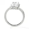 Platinum over Sterling Halo Pear White Topaz Engraved Bypass Ring sold by Limoges Jewelry