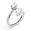 Platinum over Sterling Halo Pear White Topaz Engraved Bypass Ring sold by Limoges Jewelry