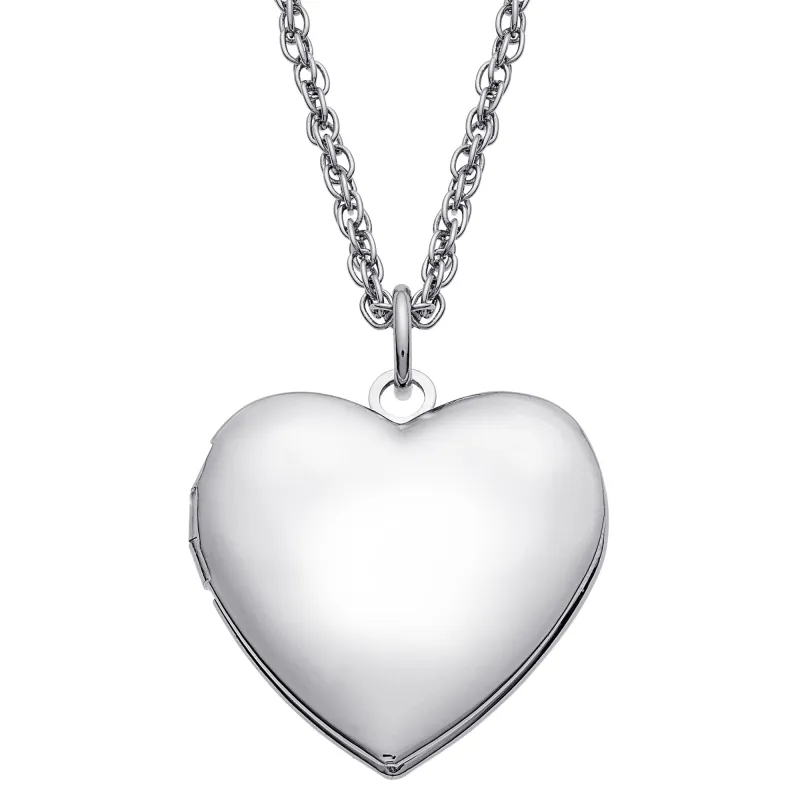 Silver Plated 23mm Heart Locket sold by Limoges Jewelry