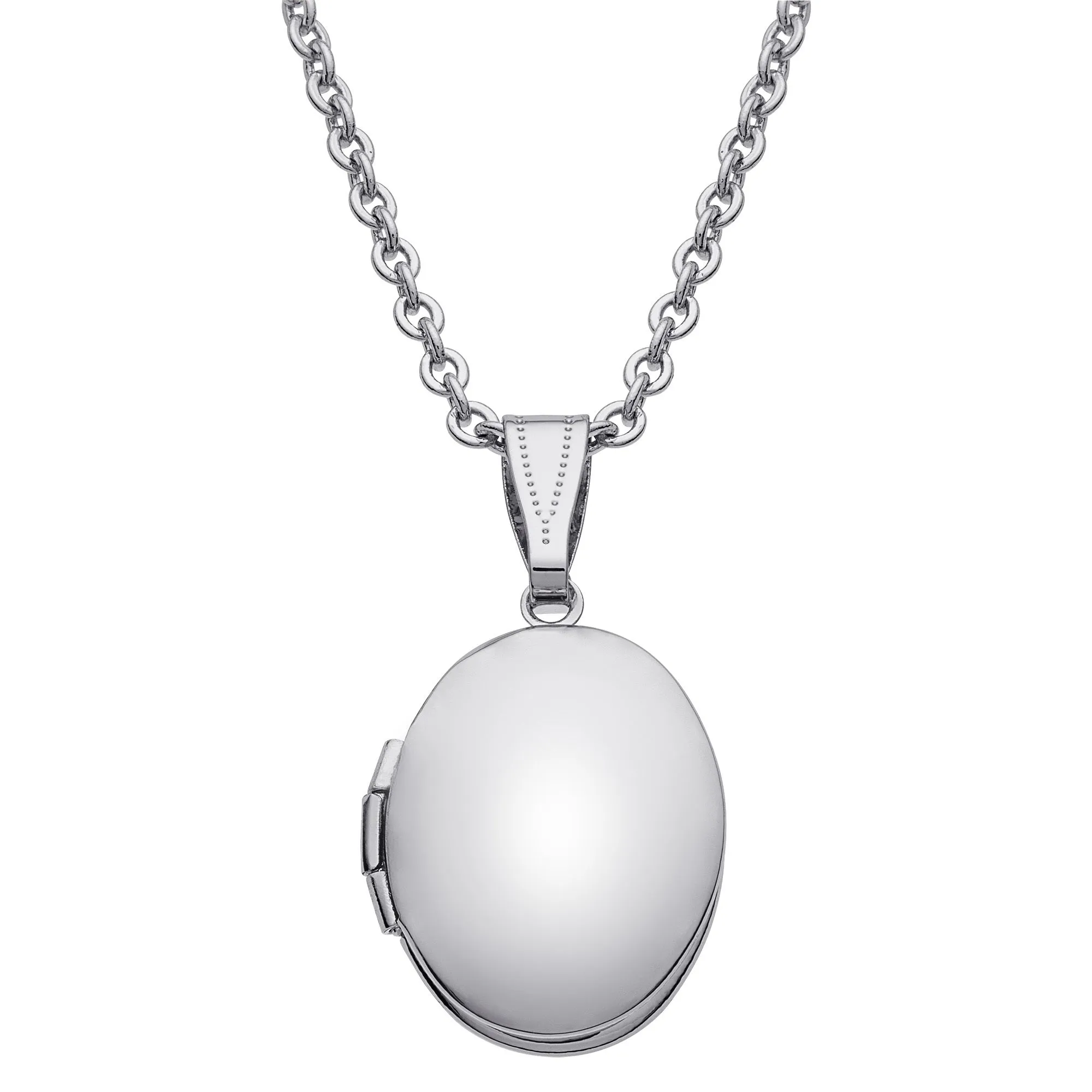 Silvertone Oval Initial Locket sold by Limoges Jewelry