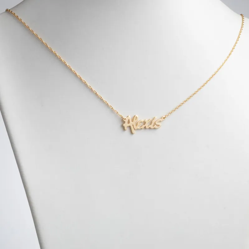14K Gold Plated Bold Name Necklace sold by Limoges Jewelry