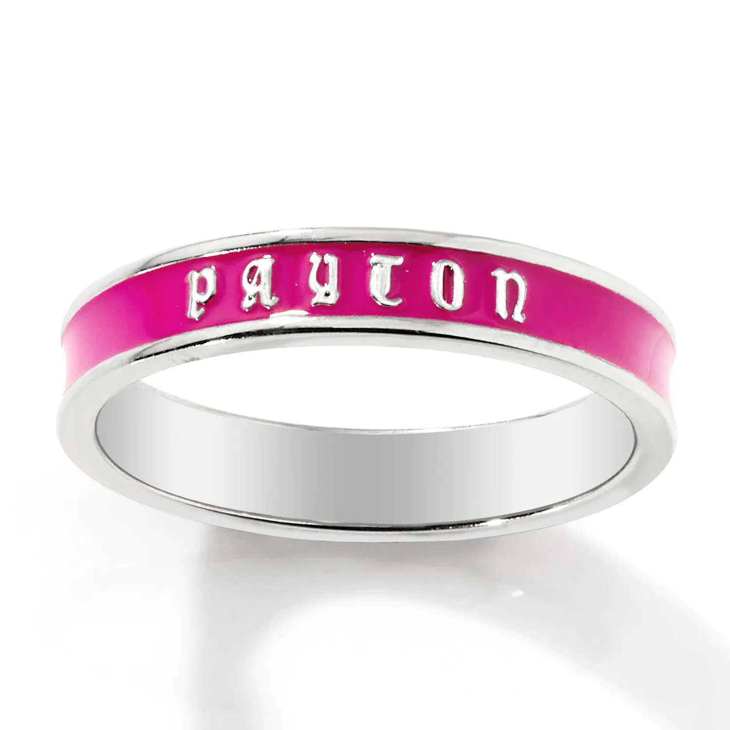 Silver Plated Birthmonth Enamel Old English Name Band Ring sold by Limoges Jewelry product image thumbnail 4