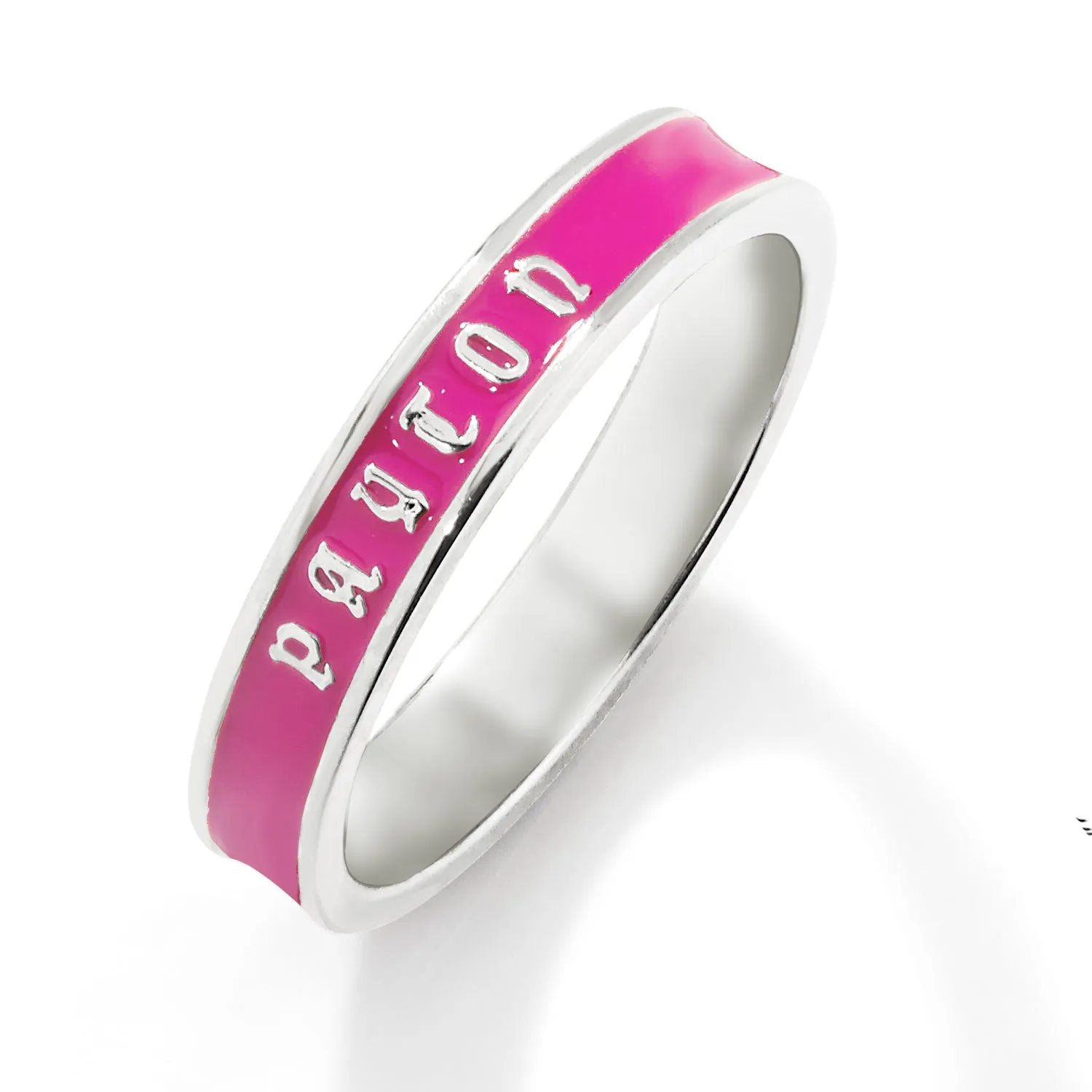 Silver Plated Birthmonth Enamel Old English Name Band Ring sold by Limoges Jewelry product image thumbnail 3