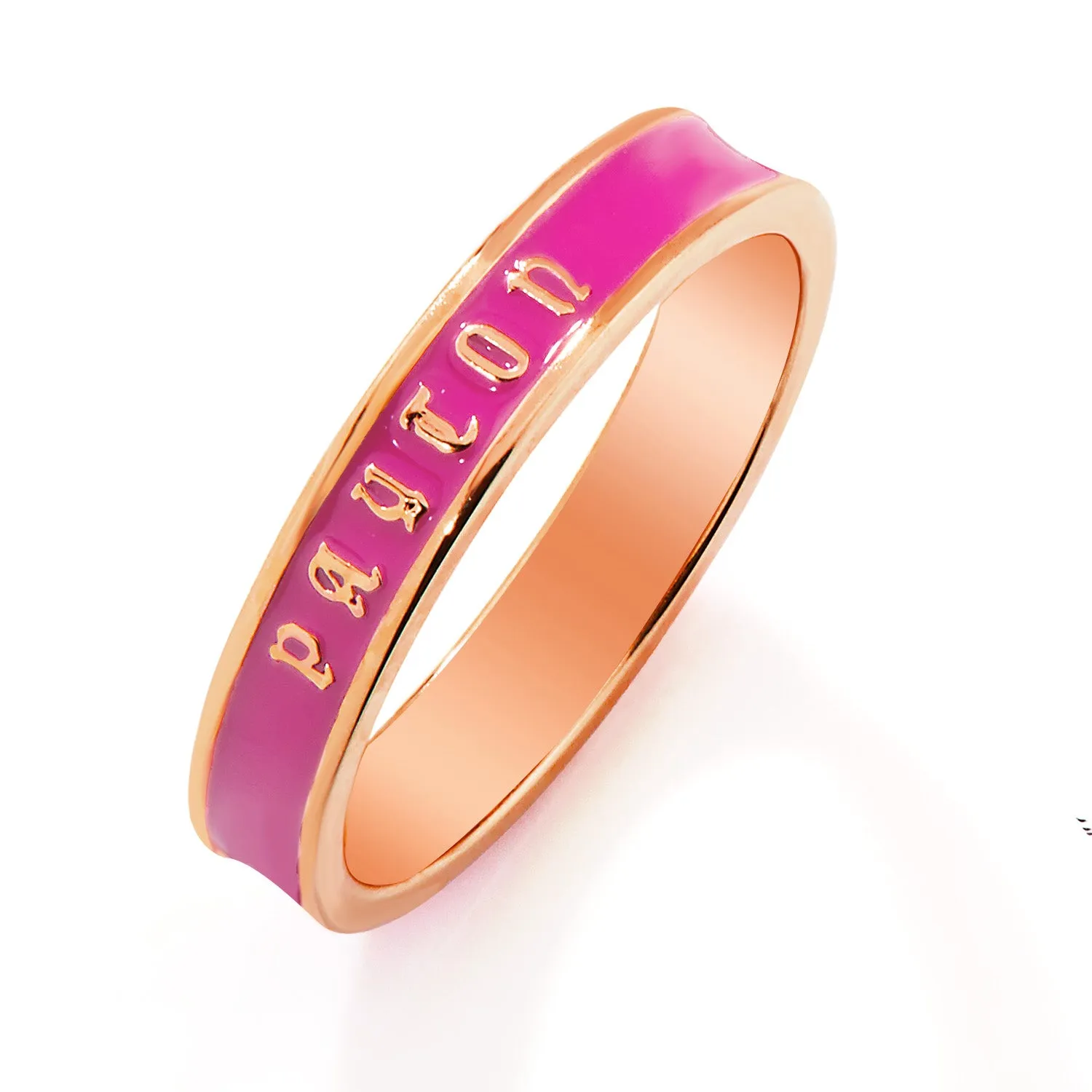 Rose Gold Plated Birthmonth Enamel Old English Name Band Ring sold by Limoges Jewelry product image thumbnail 3
