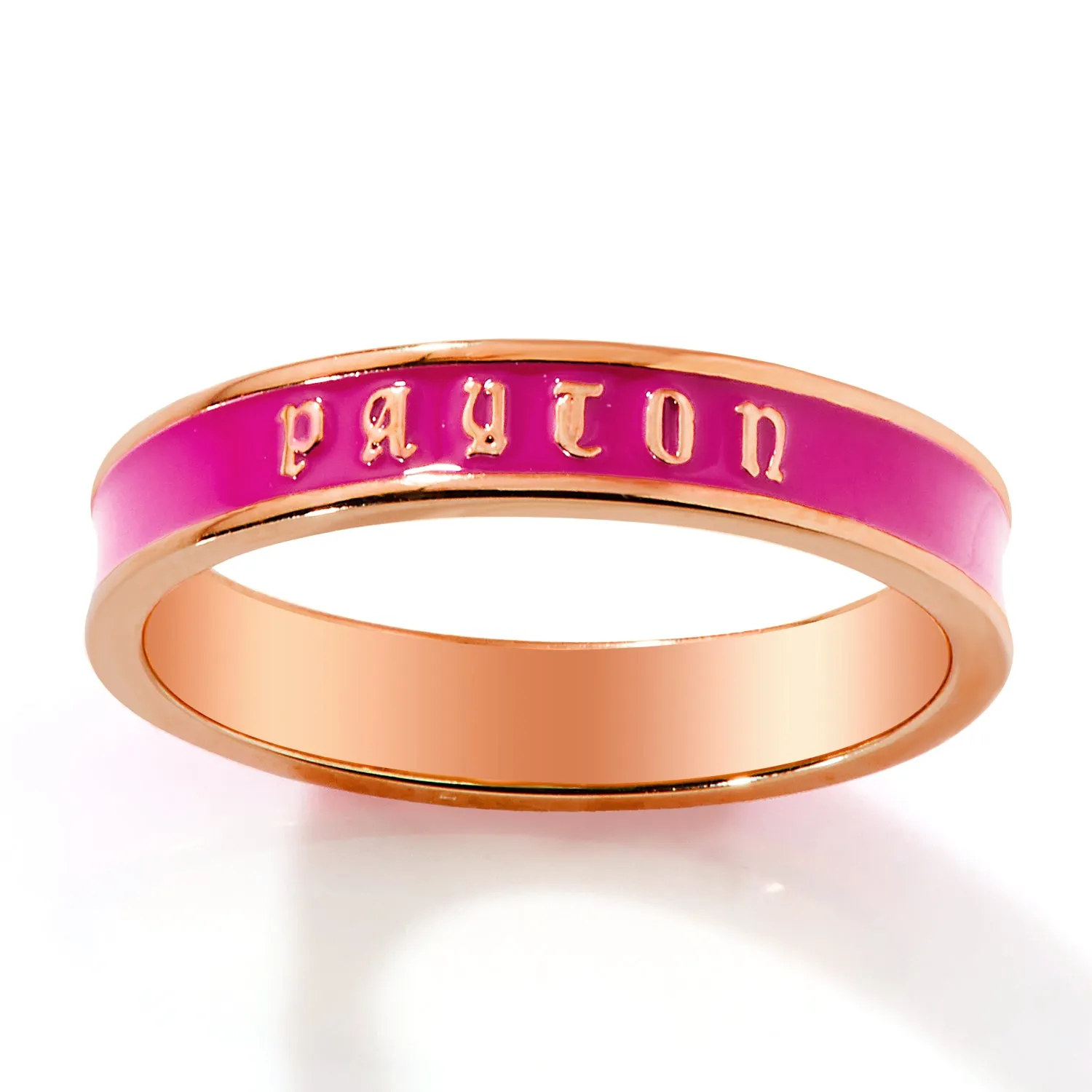 Rose Gold Plated Birthmonth Enamel Old English Name Band Ring sold by Limoges Jewelry product image thumbnail 4