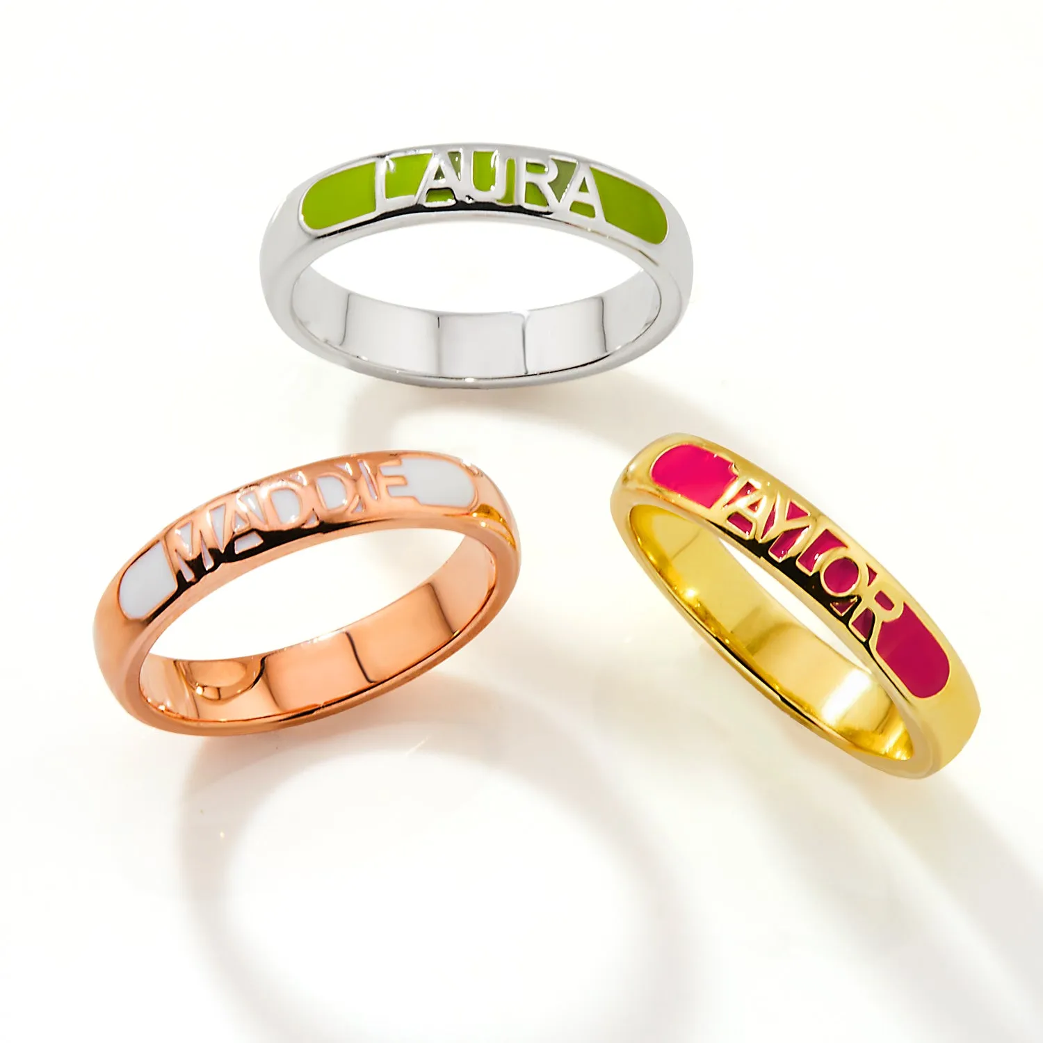 Silver Plated Birthmonth Enamel Name Rounded Band Ring sold by Limoges Jewelry product image thumbnail 5