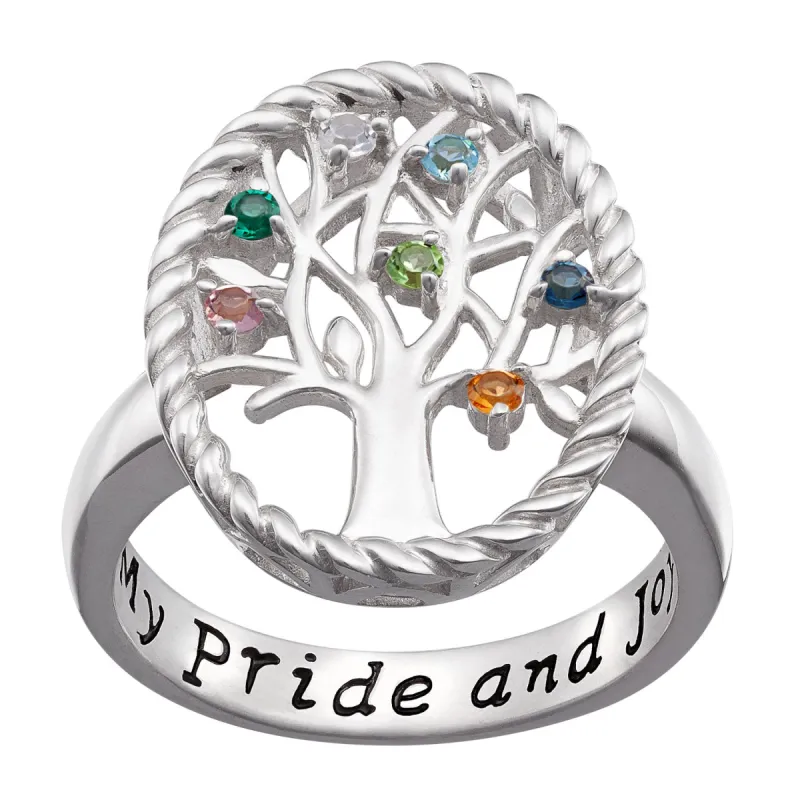 Family Tree Birthstone Ring sold by Limoges Jewelry