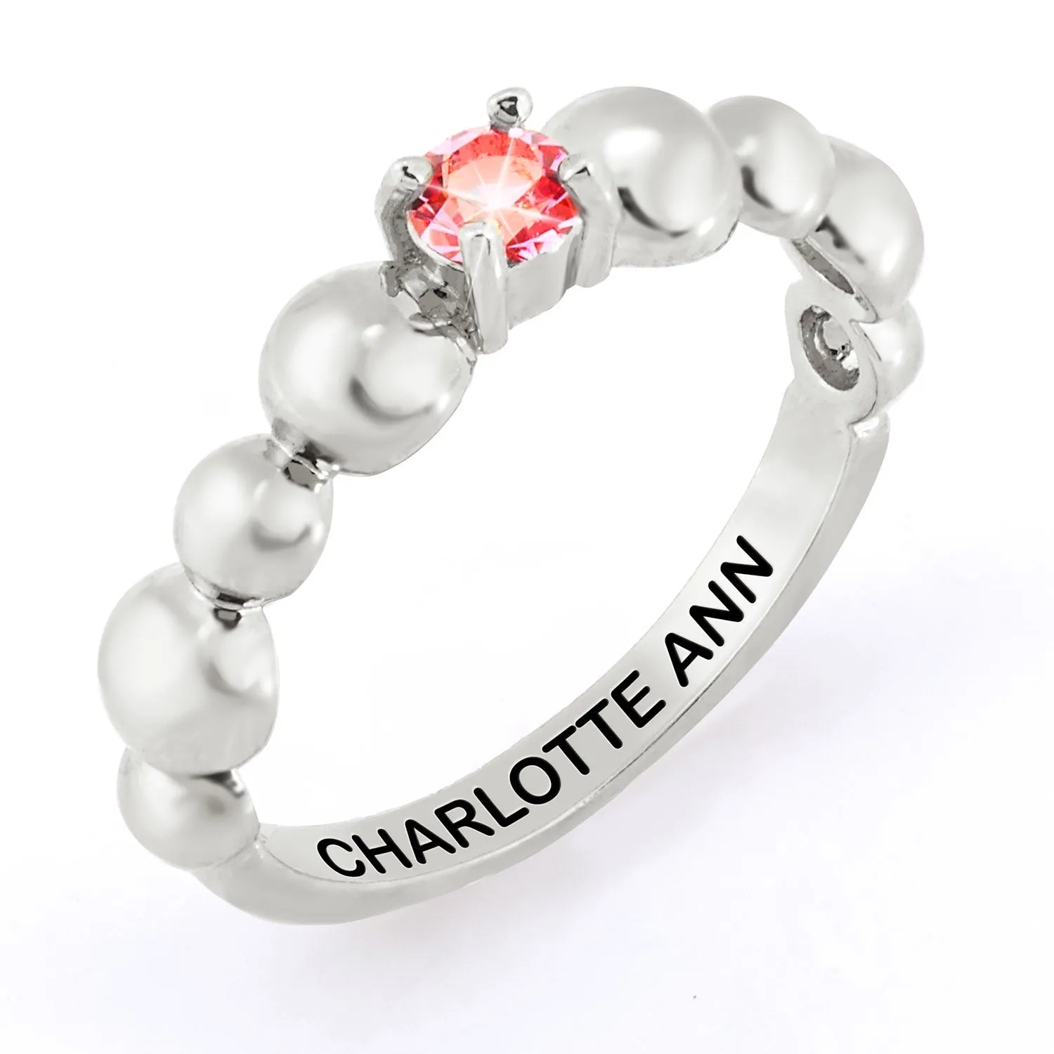 Silver Birthstone Bubble Ring sold by Limoges Jewelry product image thumbnail 2