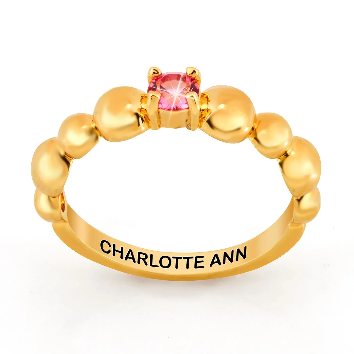 Gold Plated Birthstone Bubble Ring sold by Limoges Jewelry