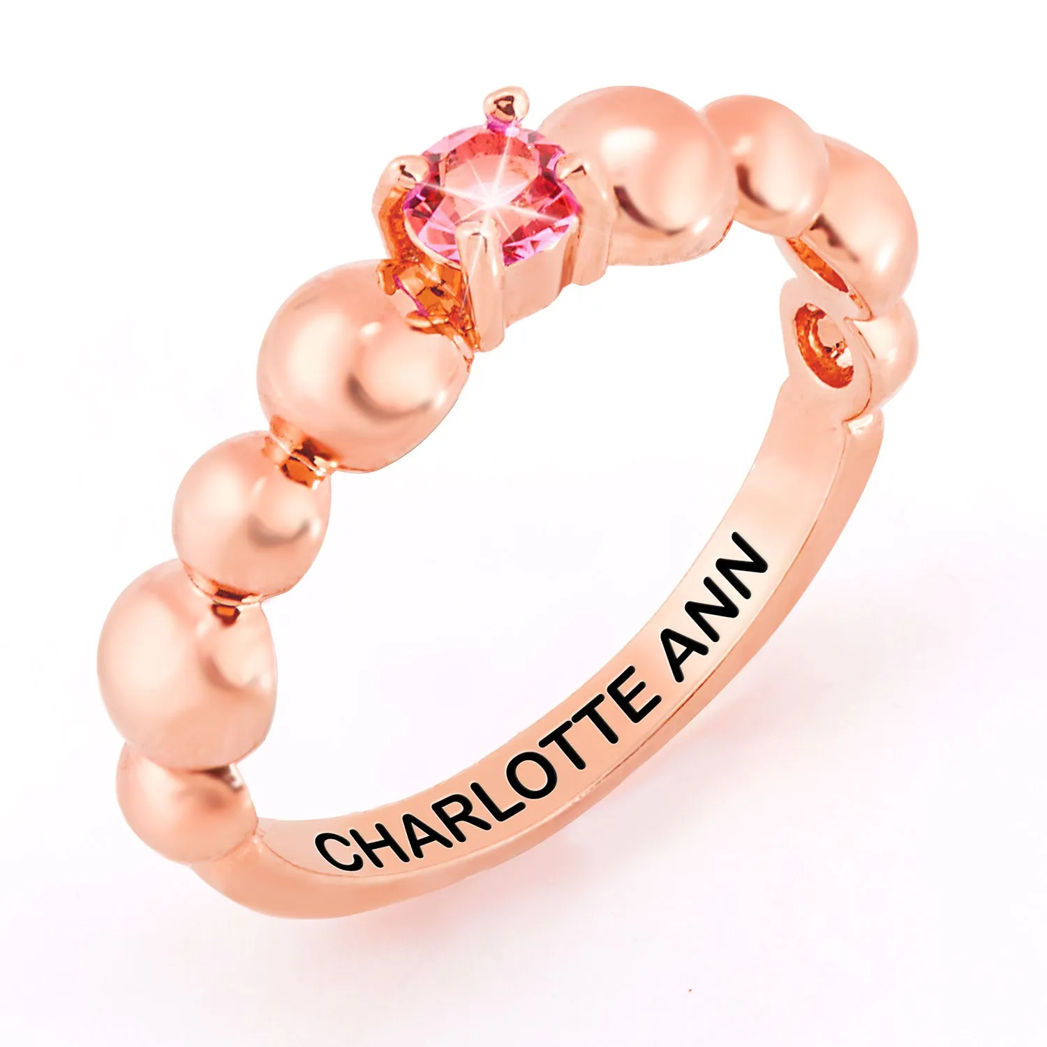 Rose Gold Plated Birthstone Bubble Ring sold by Limoges Jewelry product image thumbnail 2