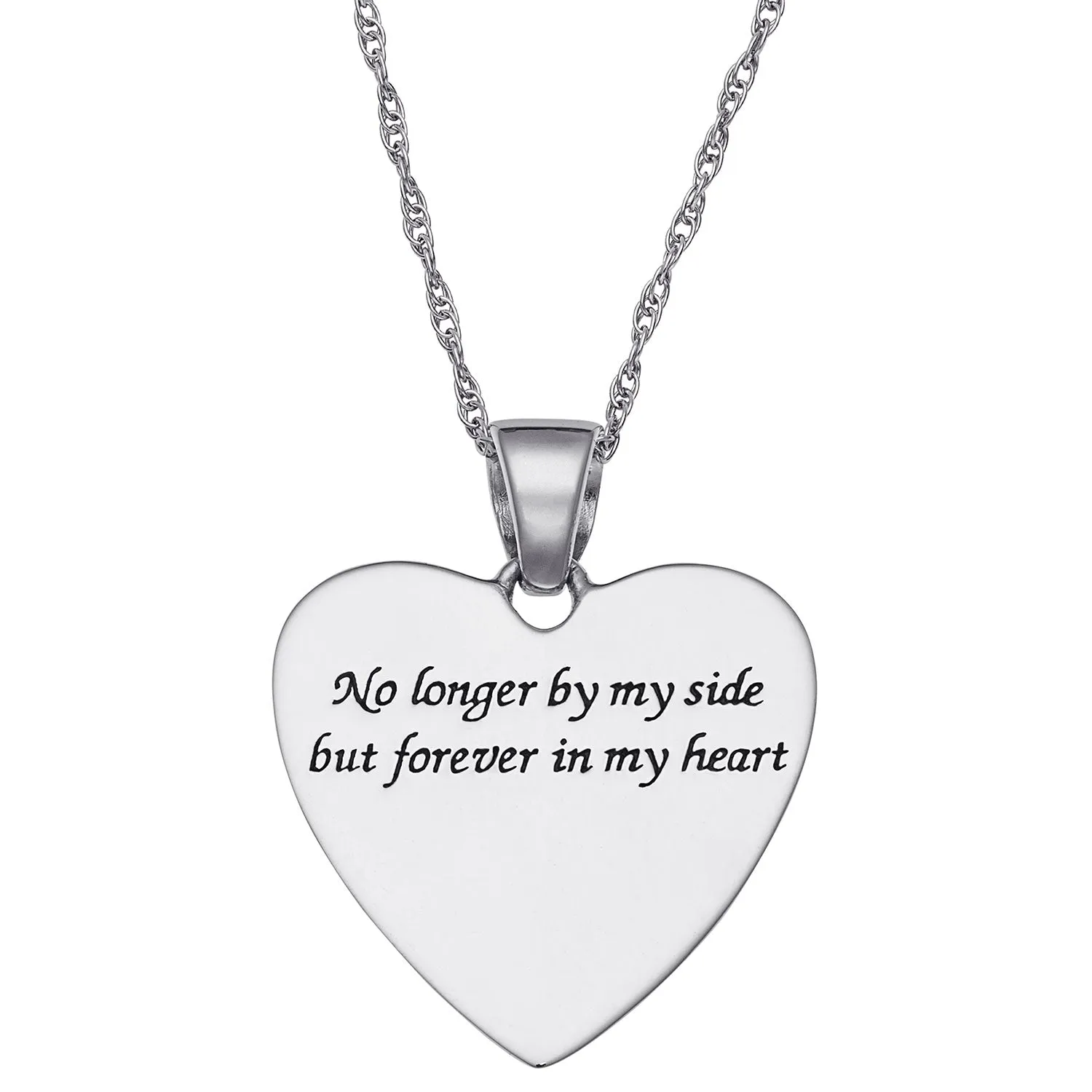 Sterling Silver Memorial Teardrop Heart Pendant sold by Limoges Jewelry product image thumbnail 2