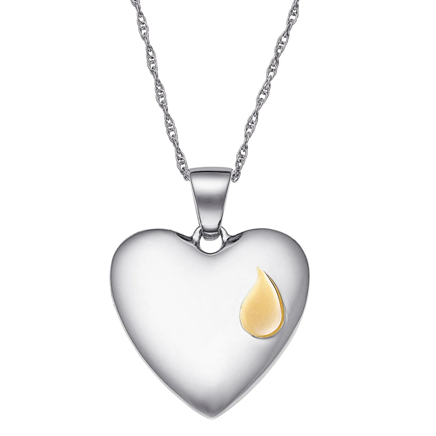 Sterling Silver Memorial Teardrop Heart Pendant sold by Limoges Jewelry