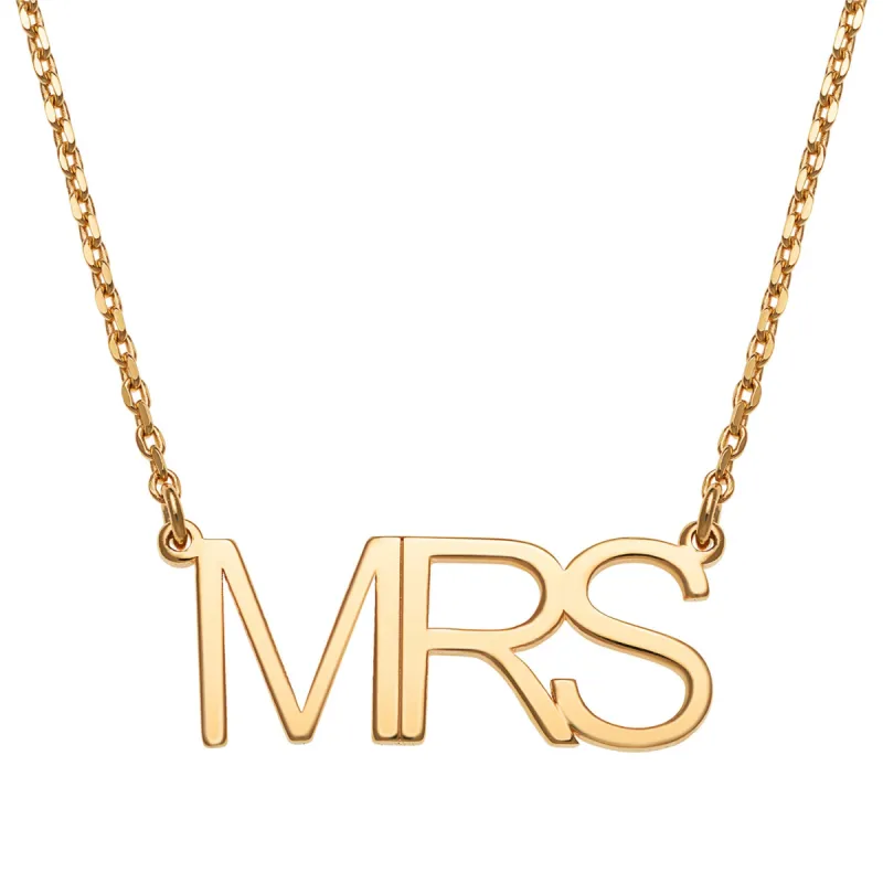 14K Gold over Sterling Mrs Station Necklace sold by Limoges Jewelry