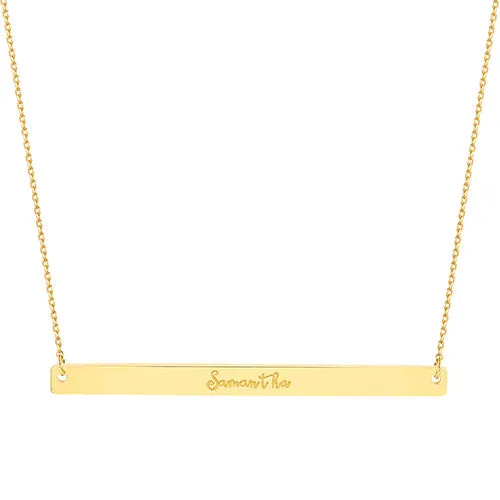 Sterling Silver Long Bar Name Necklace sold by Limoges Jewelry product image thumbnail 4