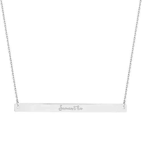 Sterling Silver Long Bar Name Necklace sold by Limoges Jewelry product image thumbnail 2