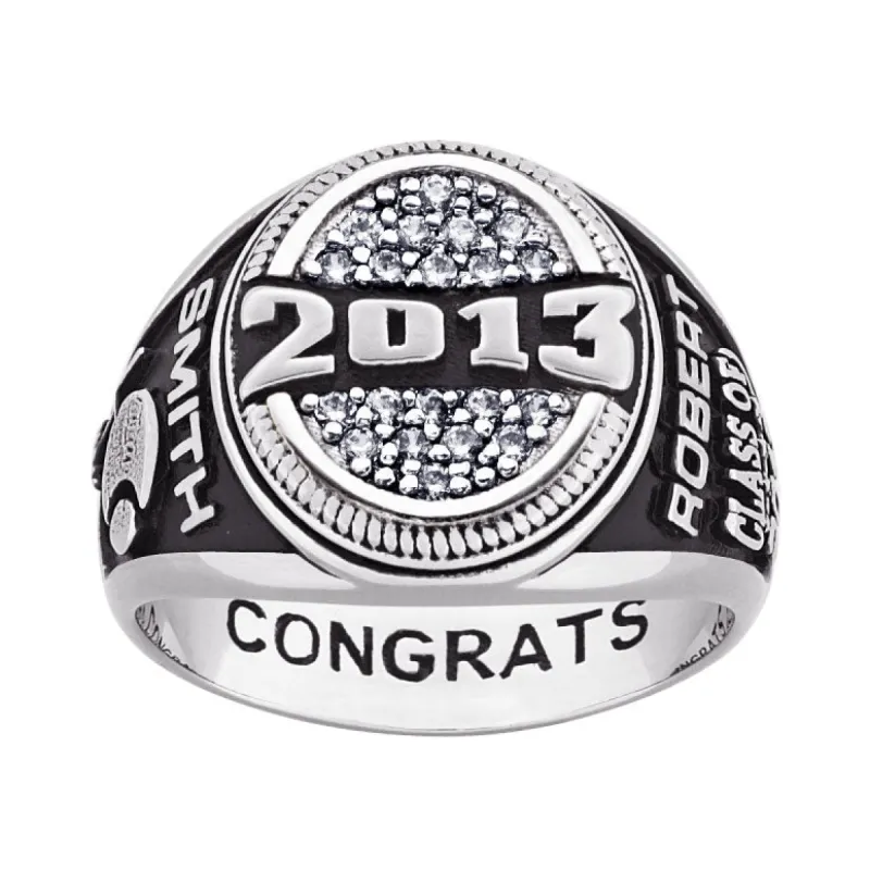 Men's CELEBRIUM Oval-top Pave CZ Class Ring sold by Limoges Jewelry