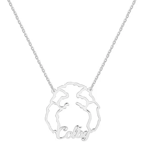 Sterling Silver Personalized Puppy Ears Necklace sold by Limoges Jewelry product image thumbnail 5