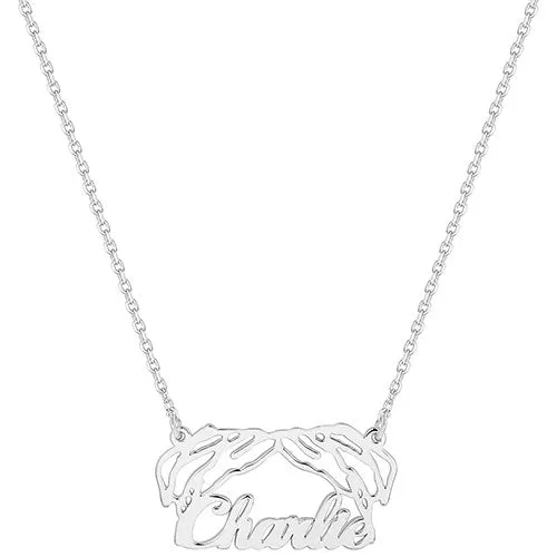 Sterling Silver Personalized Puppy Ears Necklace sold by Limoges Jewelry product image thumbnail 3