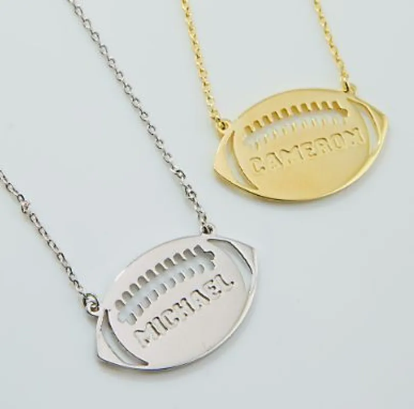 Personalized Football with Numbers Pendant Necklace- Choose from 3 Colors made by Limoges Jewelry